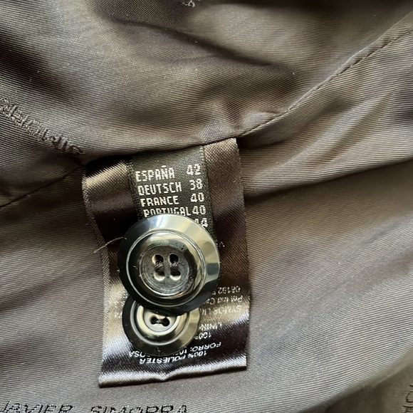 Green blazer/belted short trench Javier Simorra Barcelona Sz 8 - Picture 3 of 7